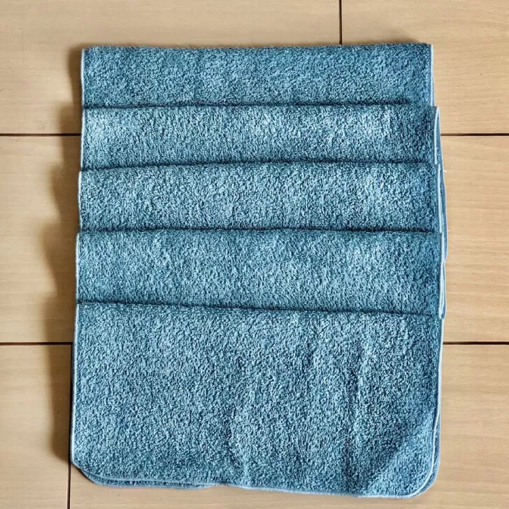 抗ウイルスミニハンカチ袋入 青グレー【泉州タオル 国産 普段使い シンプル 日用品】 005A095