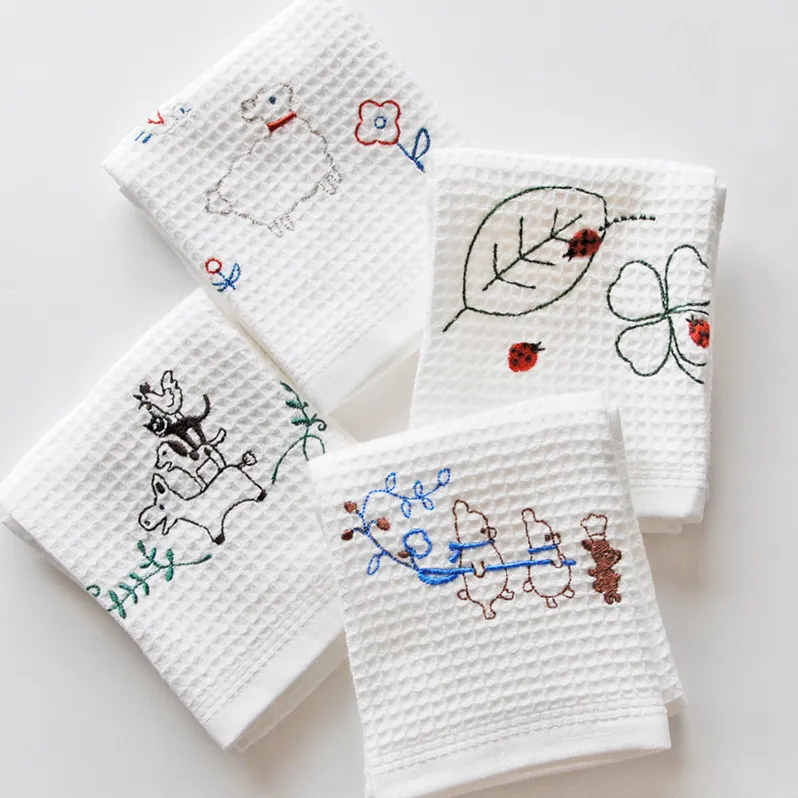 【スピード発送】シンジカトウ「ふきぴか キッチンタオル（刺繍）」セット【泉州タオル 国産 吸水 普段使い 無地 シンプル 日用品 家族 ファミリー】 G2194