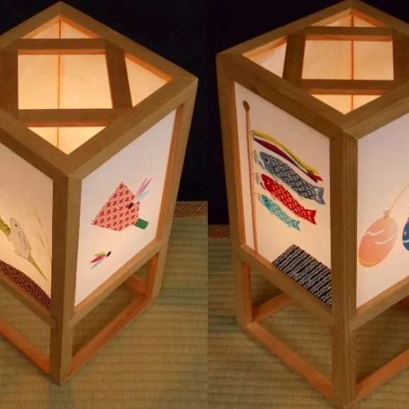 着物生地で作ったおしゃれな行灯(あんどん) 春夏秋冬 099H265