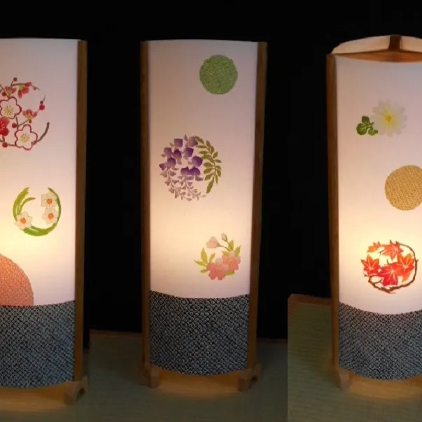 着物生地で作ったおしゃれな行灯（あんどん） お花のドット 099H266