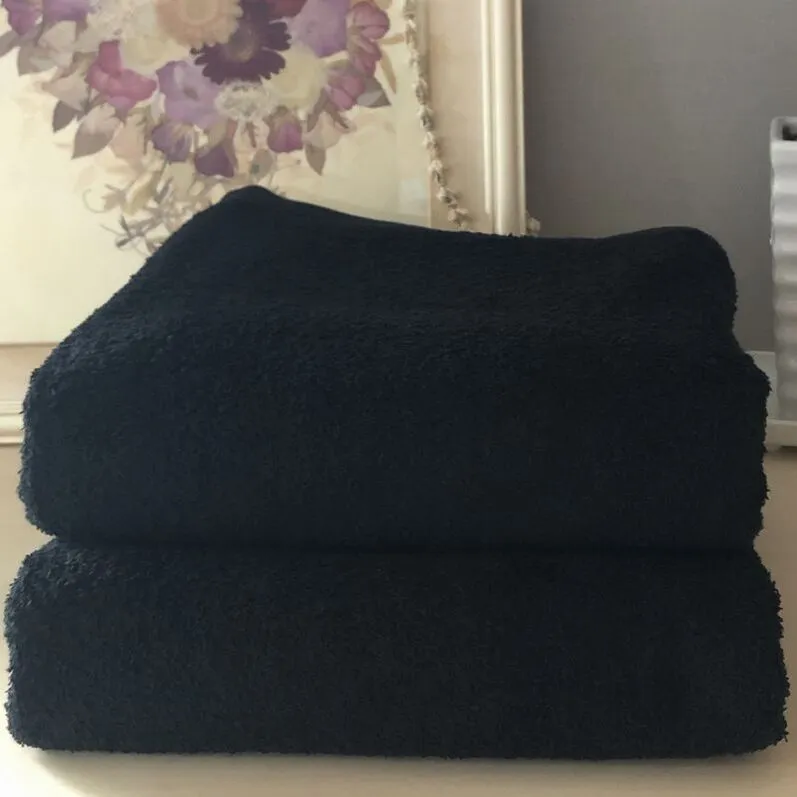 超大判バスタオル２枚セット（ブリリアントブラック）泉州タオル 90×170cm【泉州タオル 国産 吸水 普段使い 無地 シンプル 日用品 家族 ファミリー】 020C481