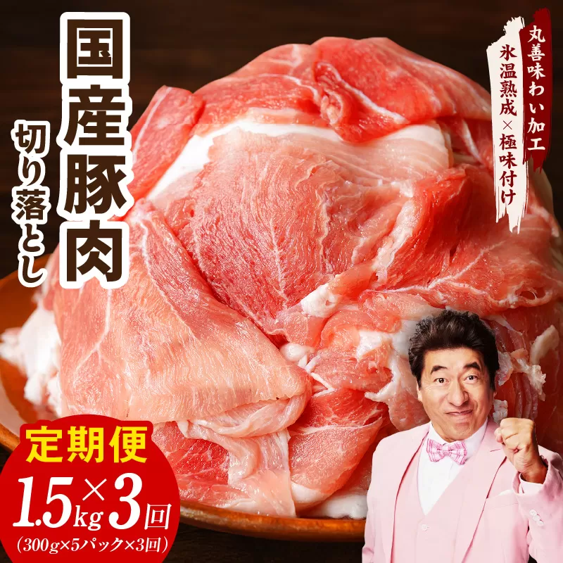 【氷温熟成×極味付け】国産 豚肉 切り落とし 定期便 1.5kg×3回 小分け【毎月配送コース】