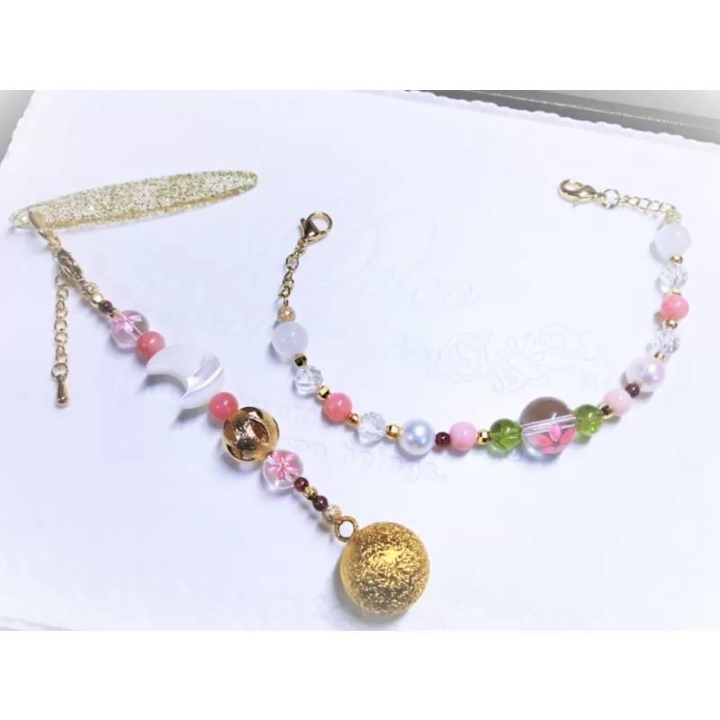 オリジナル根付・羽織紐セット 「葉桜の咲く頃」【007B-060】