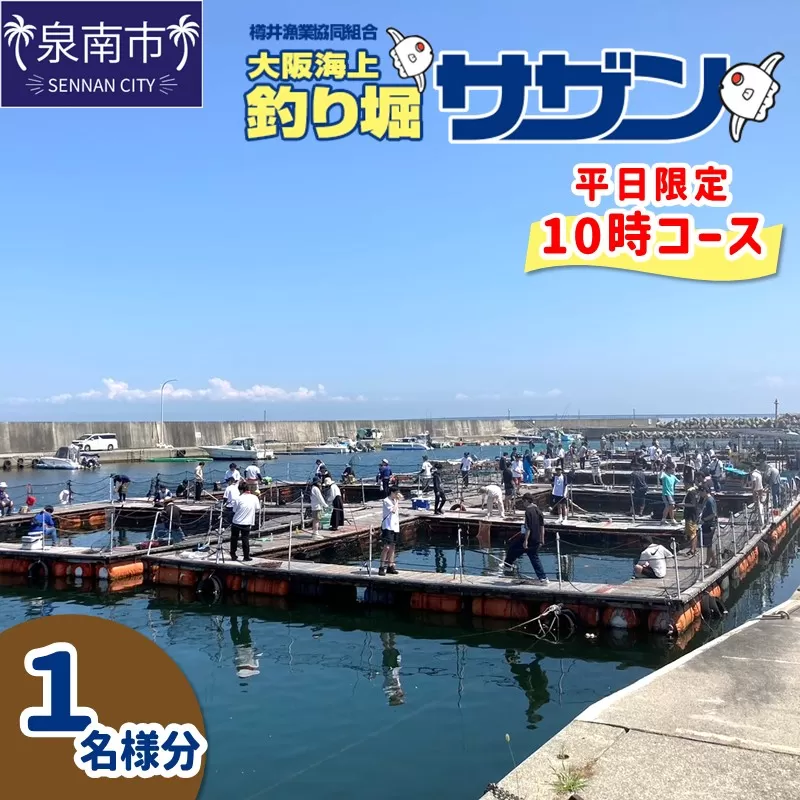 【泉南・樽井漁港】釣掘りサザン 10時コース 平日限定（1名様分）【044D-002】