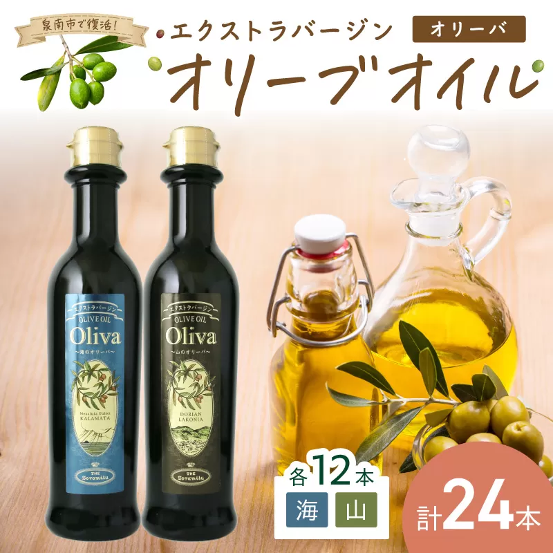 EXオリーブオイル オリーバ 海・山 2種24本セット【026B-002】