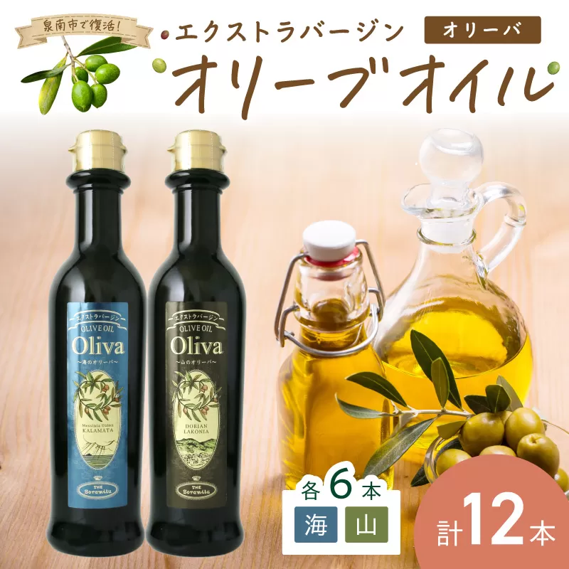 EXオリーブオイル オリーバ 海・山 2種12本セット【026C-001】