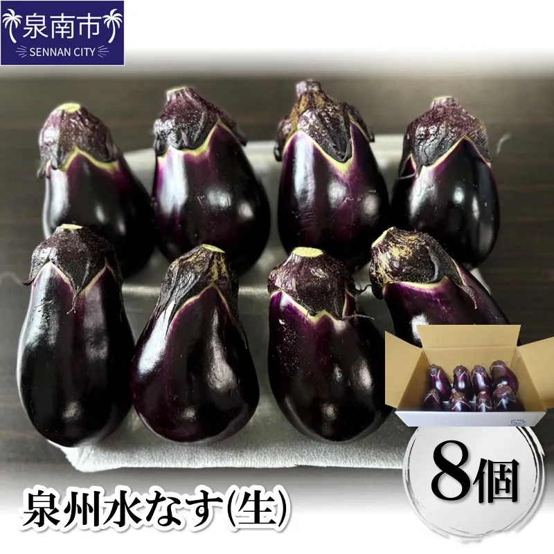 泉州水なす（生）8個入り【配送不可地域：北海道・沖縄・離島】【114E-001】