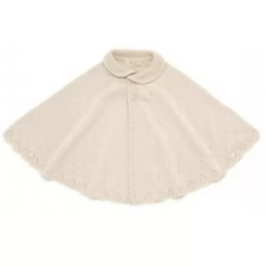 【ナチュラル】衿付き 一重ケープ CO-W9【7営業日程度で発送】|2 ベビー服 ベビー 赤ちゃん ニット ケープ 羽織り オーガニックコットン 綿 新生児〜2歳 日本製