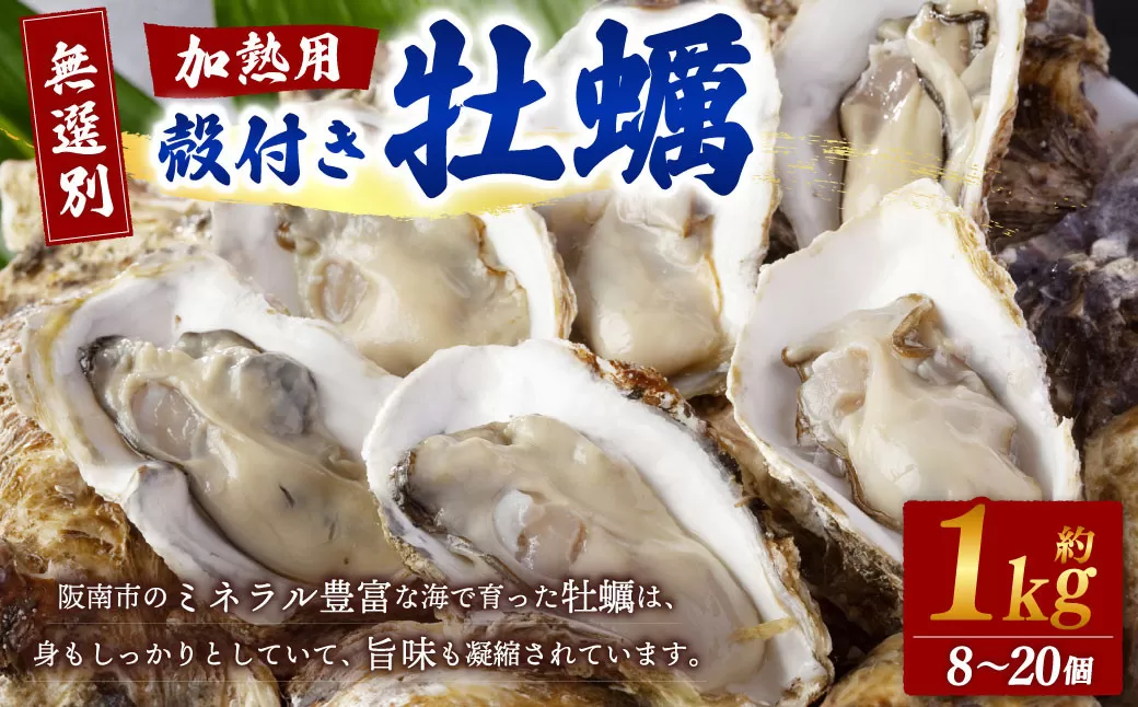 【無選別】加熱用 殻付き牡蠣 約1kg（8～20個）【2026年1月下旬-2026年3月下旬発送】｜ 牡蠣 かき カキ 生ガキ 生牡蠣 加熱用 調理用