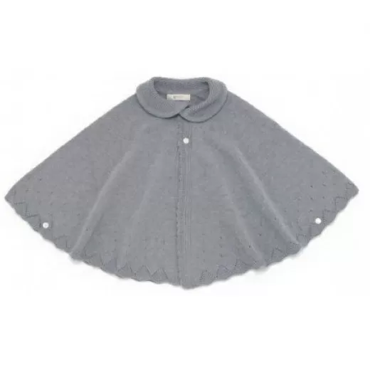 【紺青（洛陽染）】 衿付き 一重ケープ CO-W92-89 【7営業日程度で発送】|ベビー服 ベビー 赤ちゃん ニット ケープ 羽織り オーガニックコットン 綿 新生児〜2歳 日本製