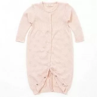 【さくらねずみ（草木染）】クローバー柄 2WAYオール CO-Ｗ42-81【7営業日程度で発送】| ベビー ベビー服 赤ちゃん 新生児〜 1歳前後 服 ドレス型 パンツ オーガニック 綿 日本製