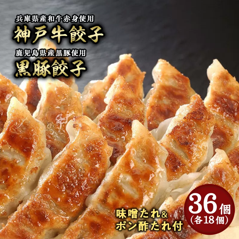 芦屋 伊東屋謹製「神戸牛餃子・黒豚餃子」各1折セット (たれ付) ＜お中元 到着目安7月下旬＞【ぎょうざ ギョーザ 中華 点心 惣菜 簡単 おうち おかず おつまみ 国産牛肉 鹿児島産 国産豚肉 豚肉 もちもち皮 ジューシー 肉汁 冷凍 食べ比べ イトー屋 お取り寄せ ギフト お中元 お歳暮