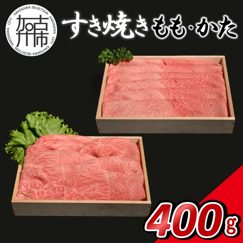 【14営業日以内に発送】神戸牛すき焼き(もも・かた) 各200g×1《 肉 牛肉 神戸牛 スライス肉 ももかた すき焼き 400g 冷凍 》【2501A16903】
