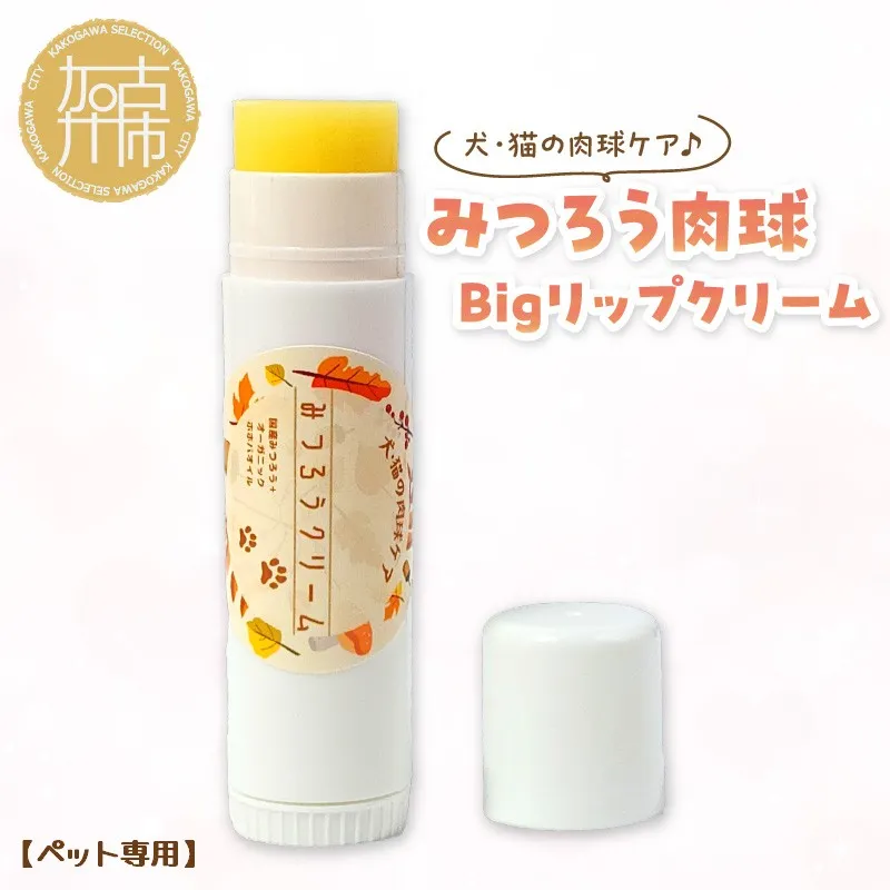 【ペット専用】みつろう肉球クリーム Bigリップクリーム 《 ペットグッズ 犬 ケア みつろう リップクリーム クリーム ホホバオイル 》【133007N000】
