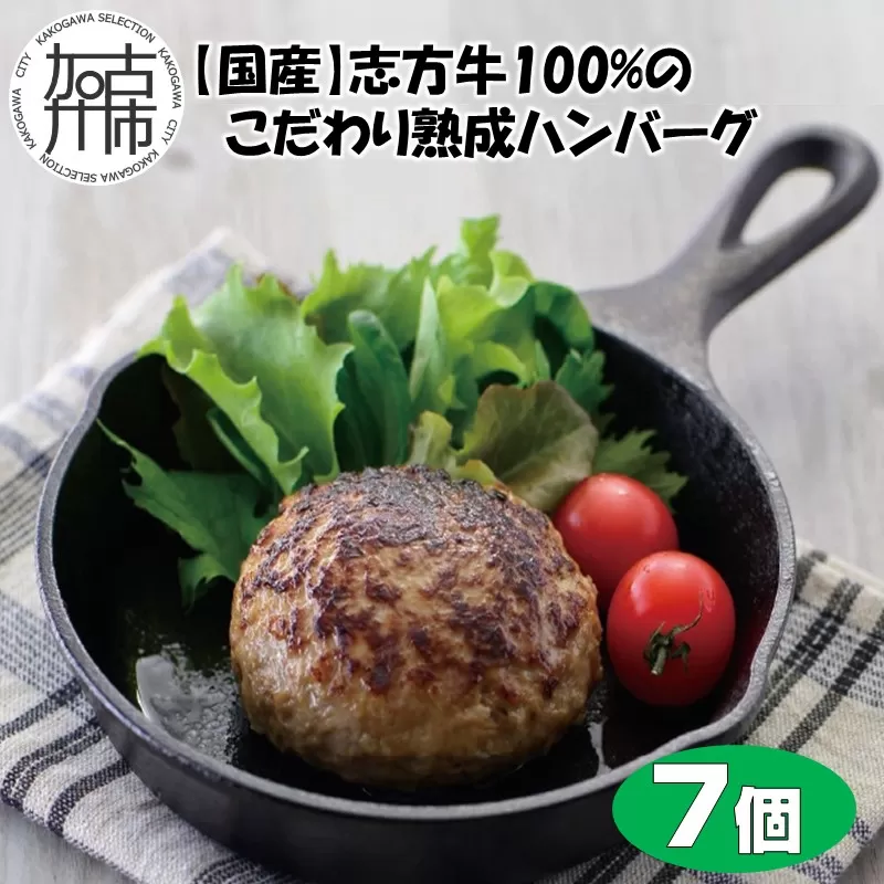 【国産】志方牛100%のこだわり熟成ハンバーグ150g×7個