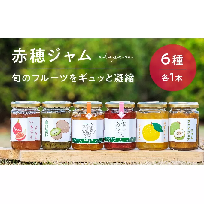 旬のフルーツをギュッと凝縮♪果肉感を楽しむ自然な甘さの『赤穂ジャム6種類セット』（6種各1本） 果物ジャム 加工食品 ジャムセット 
