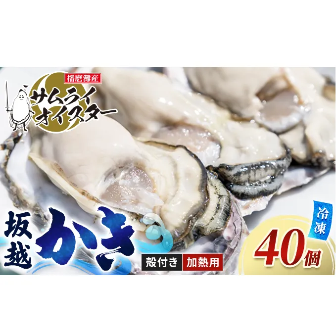 牡蠣 坂越かき 【冷凍】 殻付き 40個(加熱用)サムライオイスター 冬牡蠣