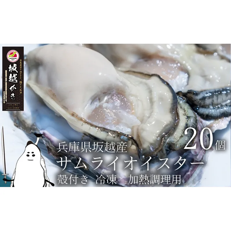 牡蠣 坂越かき 【冷凍】 殻付き 20個(加熱用)サムライオイスター 冬牡蠣 魚介類 カキ 加工食品 