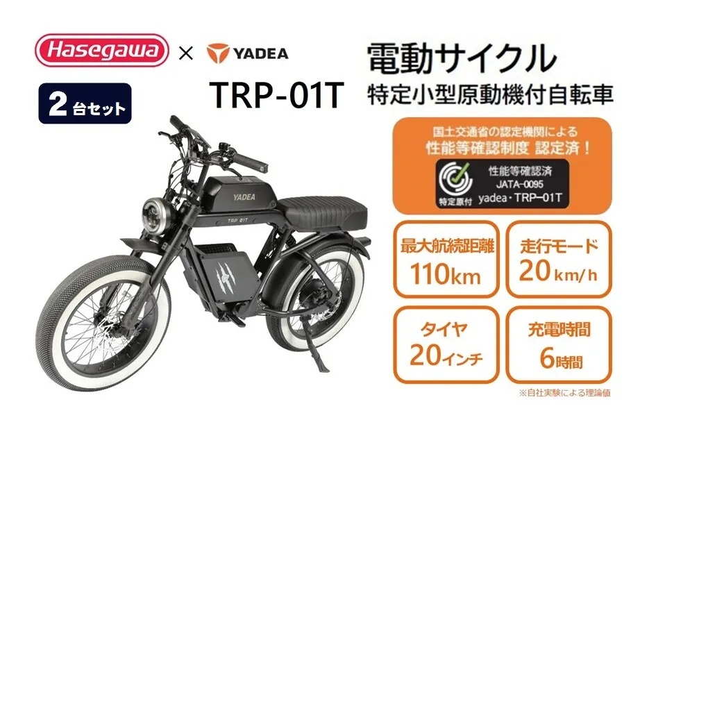 【特定小型原動機付自転車】【2台セット】運転免許不要 電動サイクル TRP-01T【ハセガワモビリティ×YADEA】(1950-1)