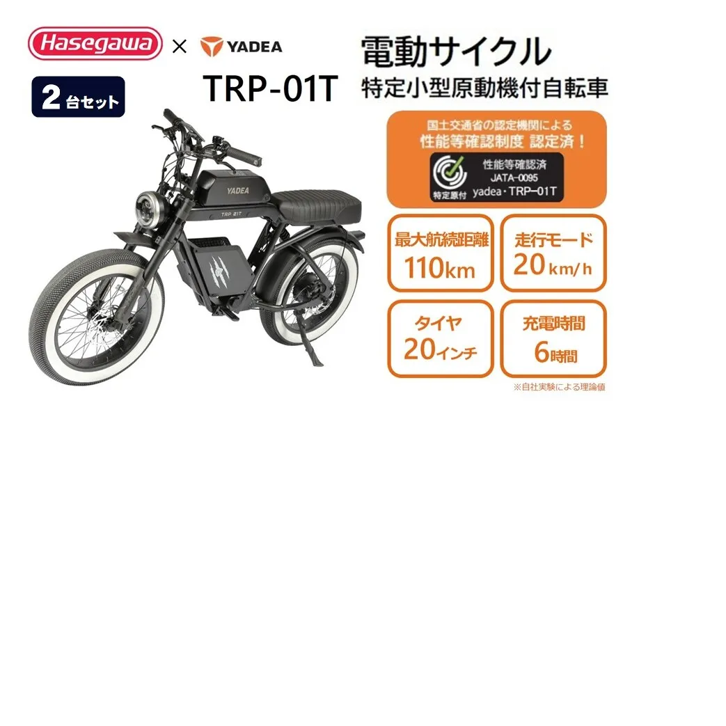 【特定小型原動機付自転車】【２台セット】運転免許不要 電動サイクル TRP-01T【ハセガワモビリティ×YADEA】（1950-1）