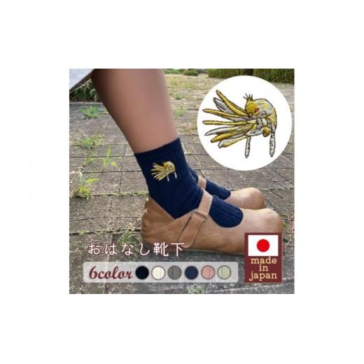 おはなし靴下 ギフトボックス オカメインコ キッズ アイボリー