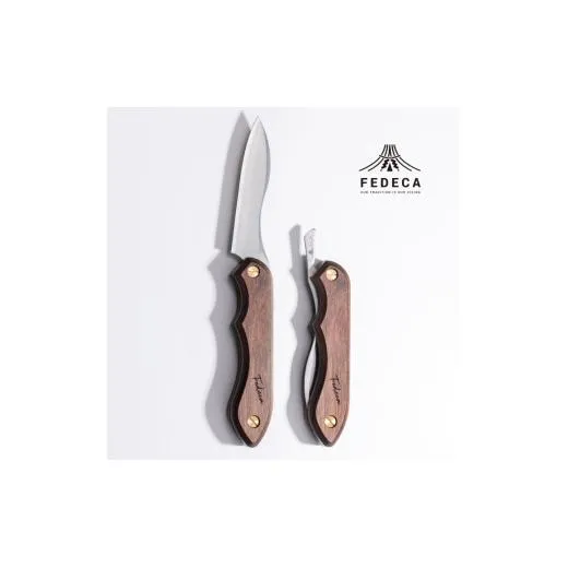 【FEDECA】折畳式料理ナイフ プレーンブラウン 001104