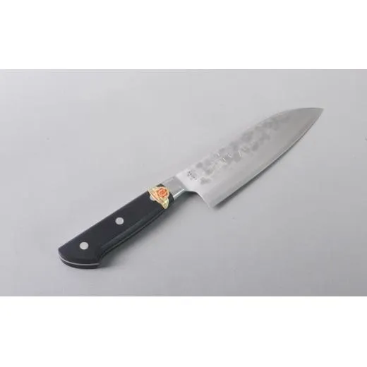 【粉末ハイス】三木章作 本割込み三徳包丁(口金付き黒合板)(名入れを希望する)