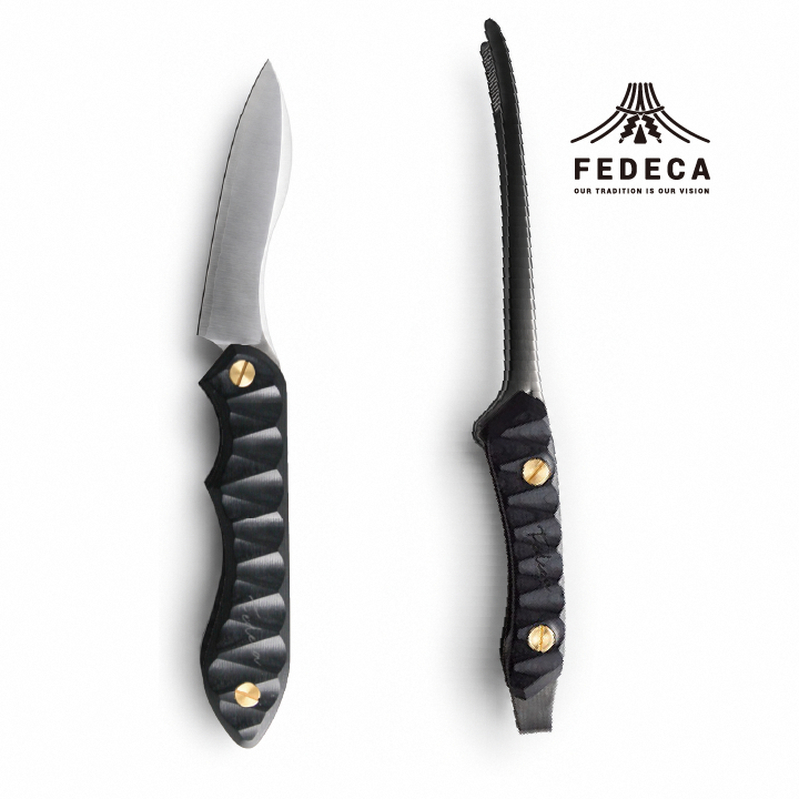 【FEDECA】折畳式料理ナイフ&クレーバートングセット リップルブラック 【000838・000945】