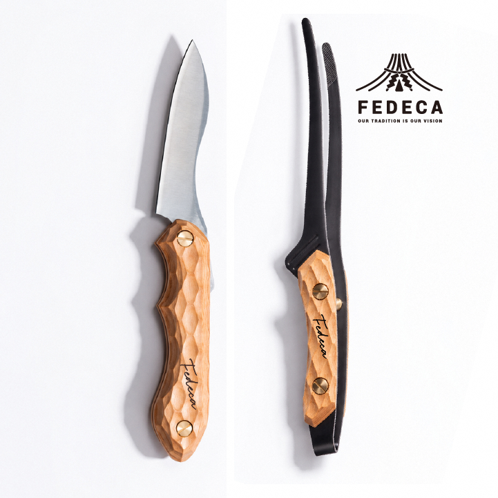 【FEDECA】折畳式料理ナイフ&クレーバートングセット 名栗ホワイト 【001113・001115】