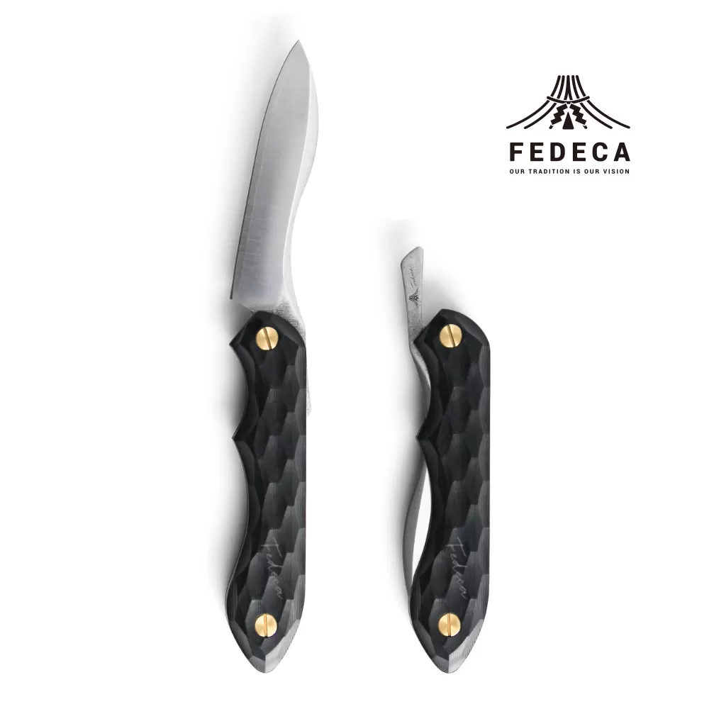 【FEDECA】 折畳式料理ナイフ 名栗ブラック 000837