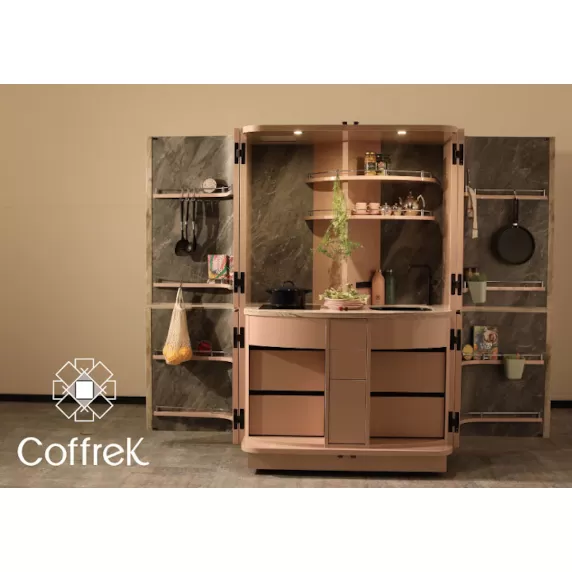 ZC-94 扉を開けると心躍る特別なプライベート空間が出現！【コフレカ】ポップアップ ミニキッチン（ホワイト)