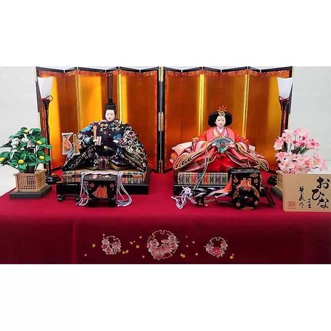 雛人形　京九番親王「桜爛漫」毛氈飾　No.9-012 インテリア 装飾品 お雛様 
