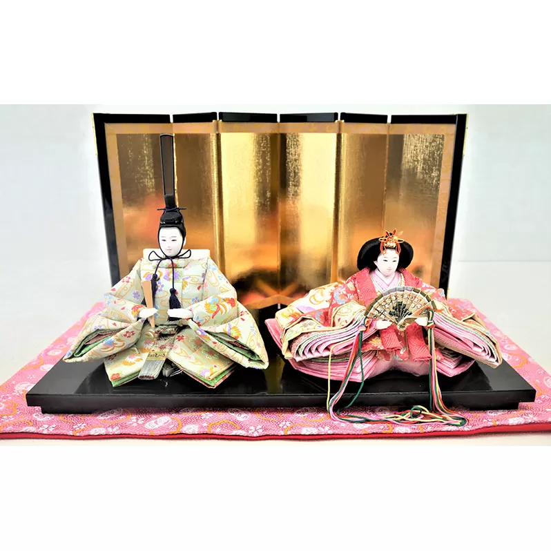 雛人形 京芥子親王「鴛～おしどり～」オリジナル金襴敷 No.K-304 お雛様 桃の節句 インテリア 女の子 初節句 孫 娘 贈り物 お祝い プレゼント コンパクト 