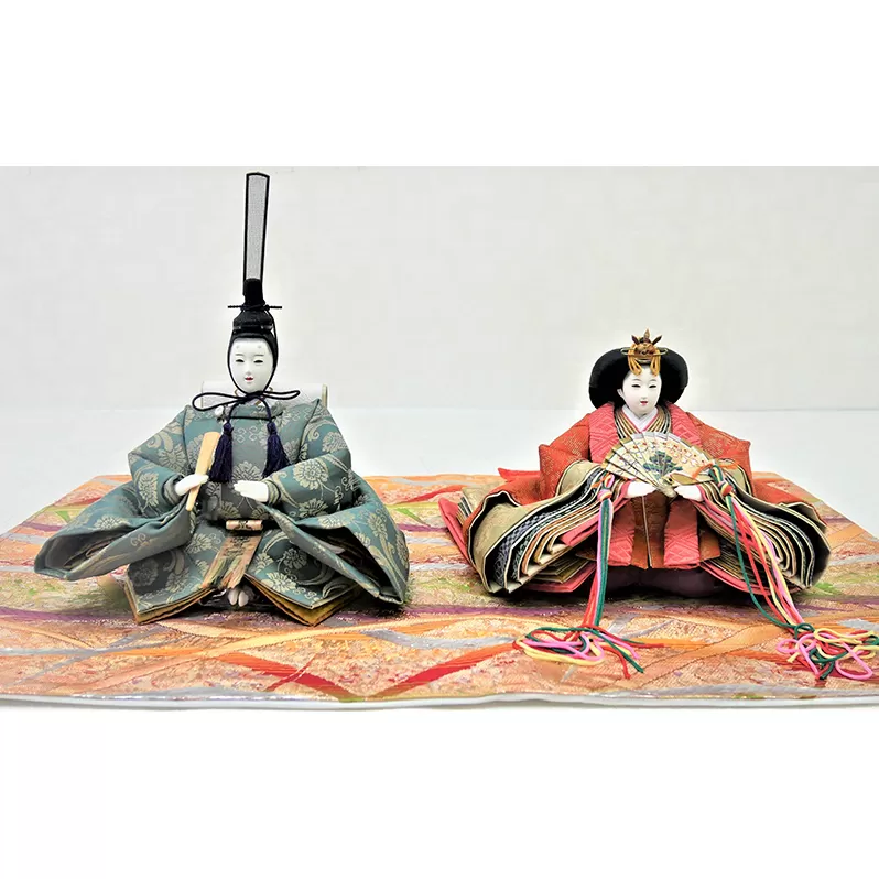 雛人形 京芥子親王「正絹 有職」オリジナル金襴敷 No.K-508 お雛様 桃の節句 インテリア 女の子 初節句 孫 娘 贈り物 お祝い プレゼント コンパクト 
