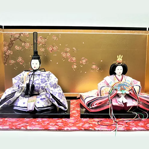 雛人形 京九番親王「恋花吹雪」オリジナル金襴敷No.9-301-2 お雛様 桃の節句 インテリア 女の子 初節句 孫 娘 贈り物 お祝い プレゼント コンパクト 