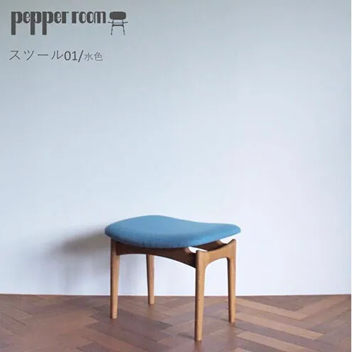 スツール 01  水色 インテリア 椅子 イス 木製 オットマン デザイン オリジナル 兵庫県 小野市