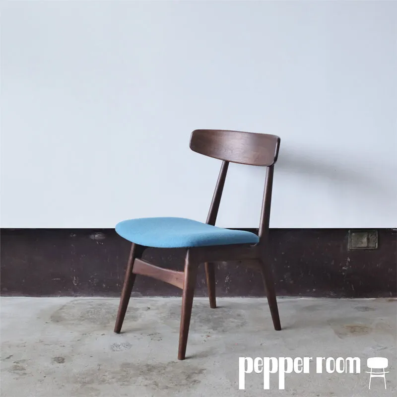 ダイニングチェア　01　ウォールナット　水色 | インテリア 家具