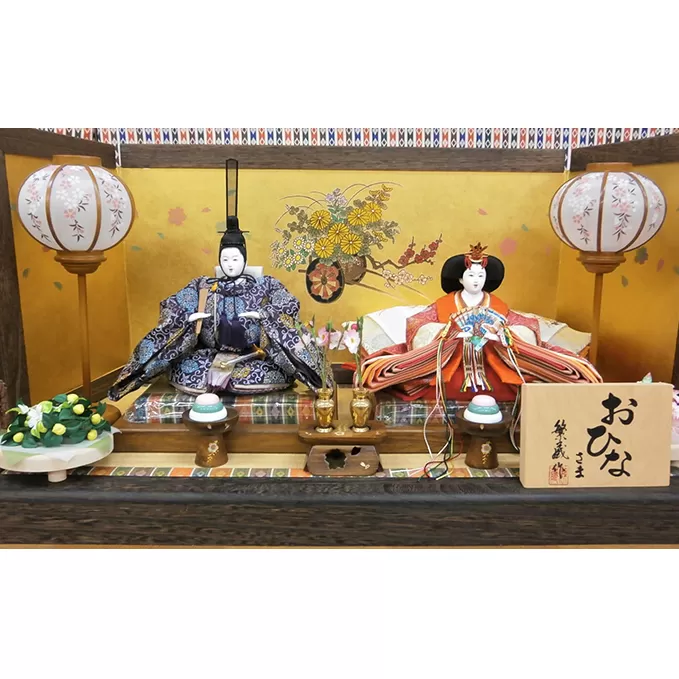 雛人形　京十番親王「花丸唐草」焼桐畳台飾り　No.10-801 インテリア オリジナル収納飾り お雛様 ひな祭り 