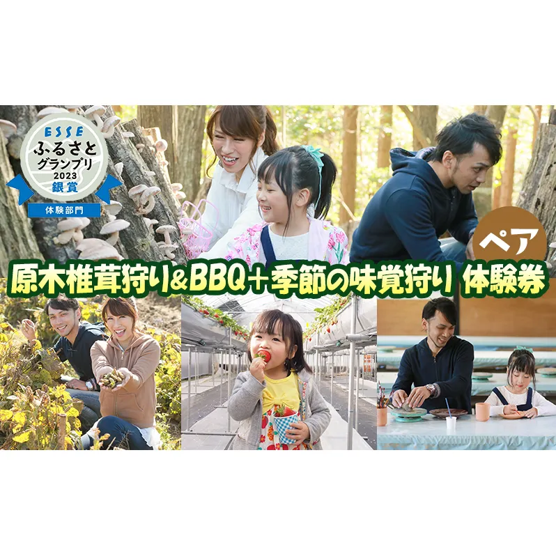【ふるさと納税】 原木 椎茸 狩り BBQ + 季節の味覚狩り ペア 体験券 しいたけ シイタケ バーベキュー 味覚狩り 体験 チケット ふるさと納税 ふるさと 人気 家族 レジャー アウトドア おすすめ 送料無料 兵庫県 三田市 [3d28bae310002]