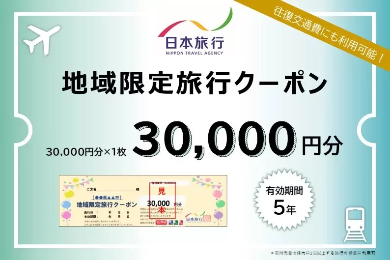 兵庫県三田市 日本旅行 地域限定旅行クーポン 30000円分 旅行 宿泊 旅行券 旅行クーポン クーポン券 宿泊費 交通費 観光 体験 精算 お出かけ 冬休み 夏休み 人気 ふるさと納税 ふるさと 人気 おすすめ 送料無料 兵庫県 三田市 [3d28bae370001]