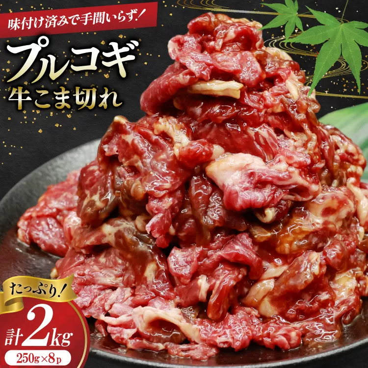 牛肉 プルコギ 牛こま切れ 計2kg 250g×8p 個包装 牛プルコギ [司フーズ・システム 兵庫県 三田市 3d28bdy500003] 牛 牛こま ぎゅうこま こま切れ 細切れ 小分け 真空パック 冷凍 お弁当 おかず