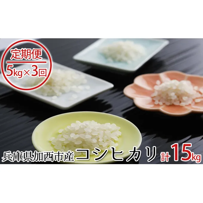 【定期便】 兵庫県加西市産 特A米相当コシヒカリ 5kg×3回