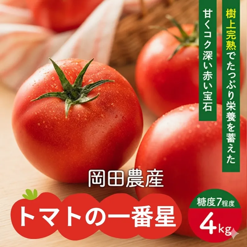 トマト 4kg トマトの一番星 野菜 とまと 完熟 高糖度 甘い 受賞 冷蔵配送