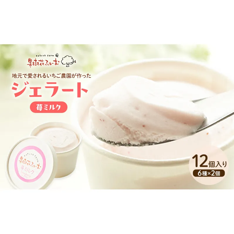 ジェラート いちごミルク 12個 アイス アイスクリーム スイーツ お菓子 菓子 おやつ いちごみるく いちご 苺 ミルク 兵庫県 加西市 