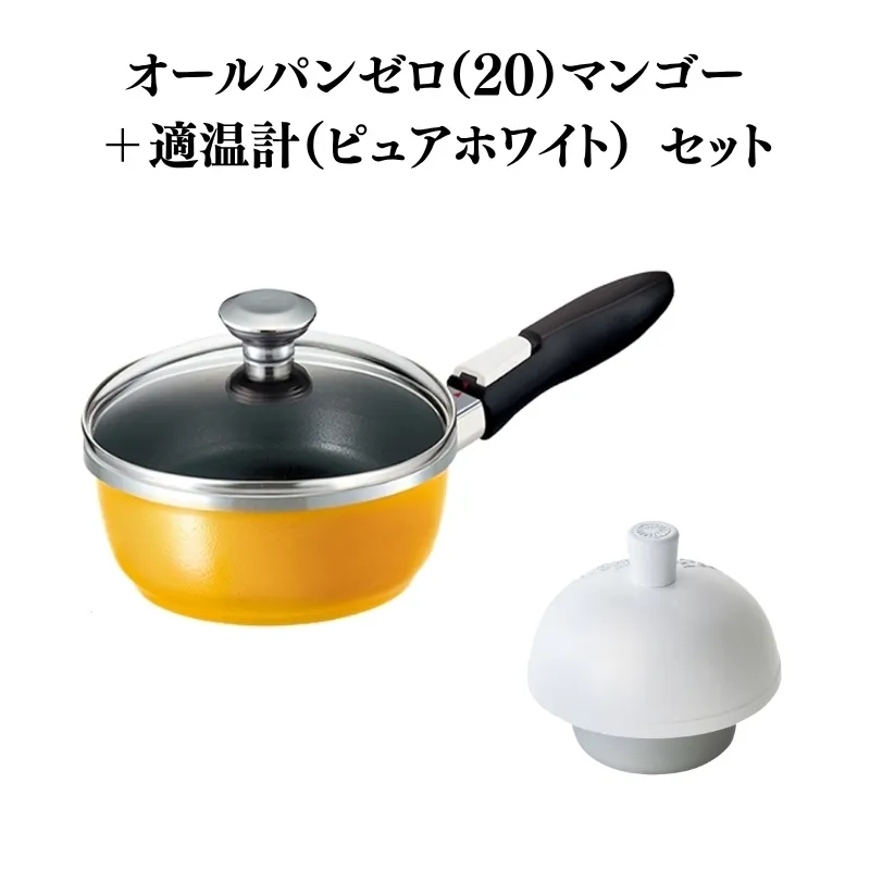 フライパン 深型 20cm オールパンゼロ マンゴー 適温計 セット アサヒ軽金属