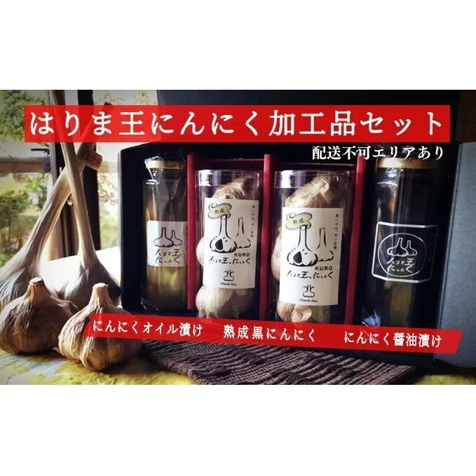 はりま王にんにく加工品セット（熟成黒にんにく・にんにくオイル漬け・にんにく醤油漬け） 野菜 薬味 ニンニク 