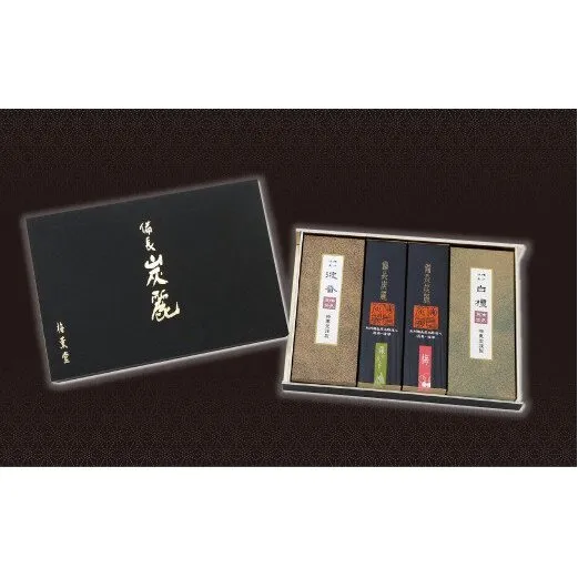 梅薫堂の消臭・清浄の香「備長炭麗」天然香料のお線香4種の香り詰合せ　　[線香 お供え お香 人気 インセンス アロマ 墓参り 仏具]