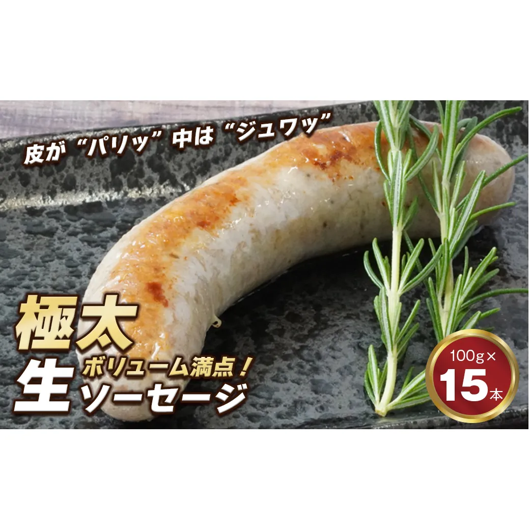 生ポークソーセージ　100g×15本入り　[冷凍食品 豚肉 特大]
