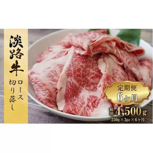 【定期便6ヶ月】 淡路牛 ロース切り落し 750g (250g×3パック)　　[小分け 冷凍 牛肉 人気]