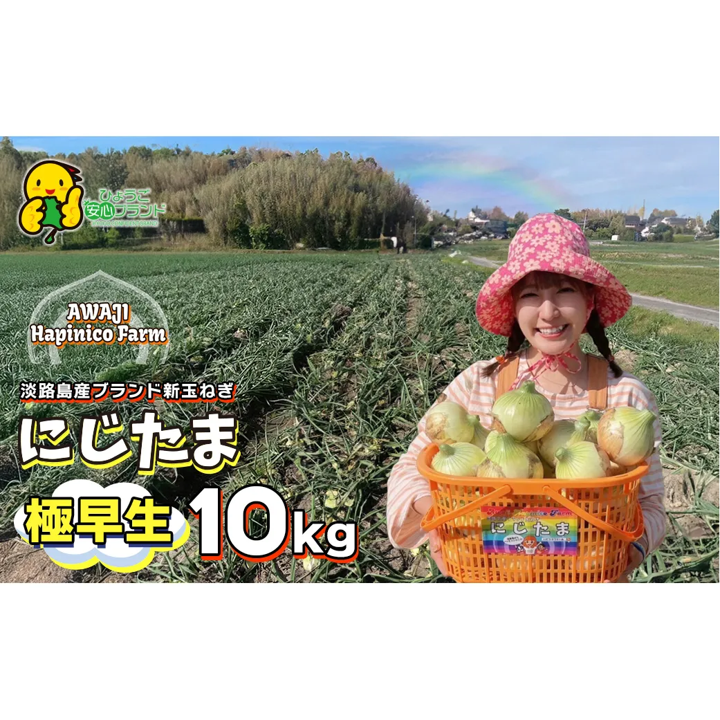 淡路島産ブランド新玉ねぎ 極早生 「にじたま」  10kgダンボール入り【発送時期2026年2月中旬～4月頃】